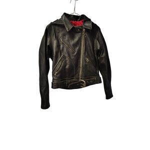 VTG Harley Davidson‎ Women's Large Distressed Leather Riding Jacket